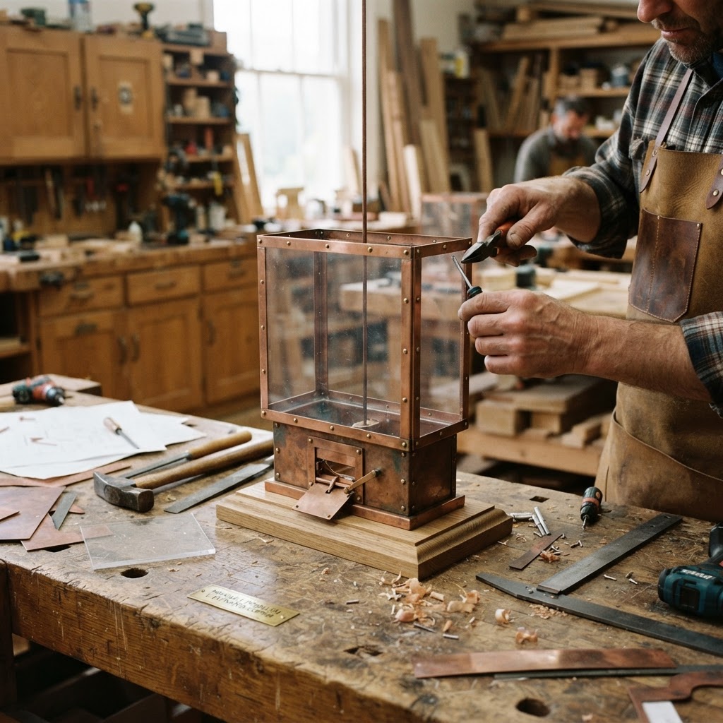 Vintage Patinated Copper Victorian Foucault Pendulum Seed Oscillator — step 3