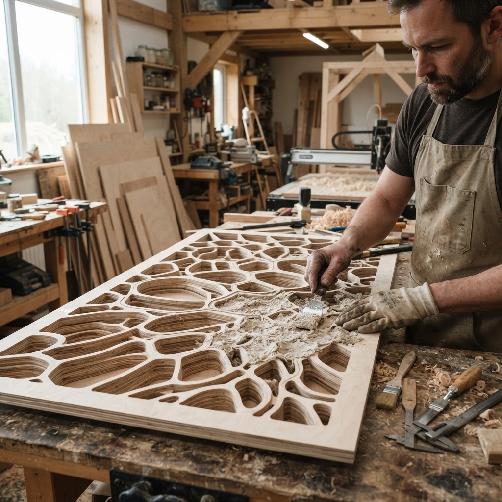 Bioluminescent Mycelium-Inlaid Treetop Tea-Alcove — step 2