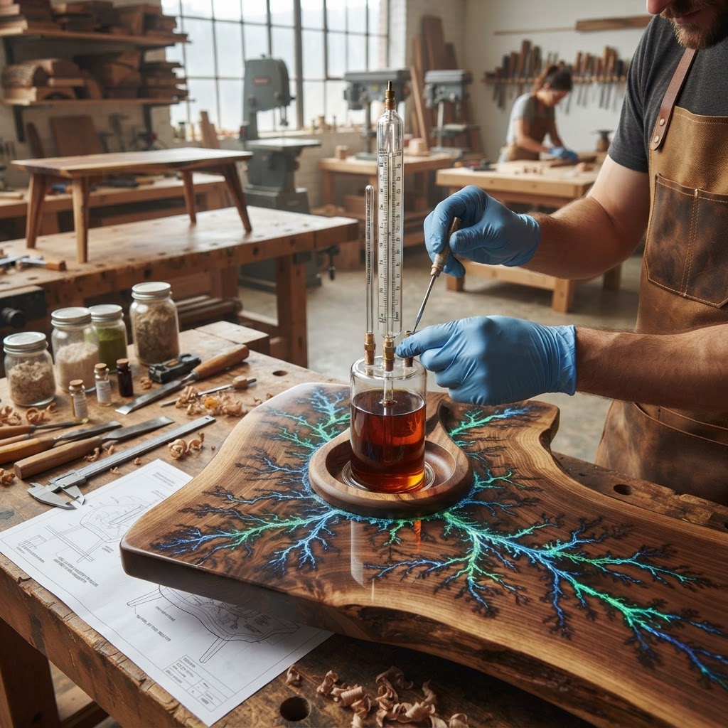 Bespoke Treetop Dendritic Mycelium-Infused Phyto-Cyclic Sap-Flow Barometric Tea-Service Table — step 3