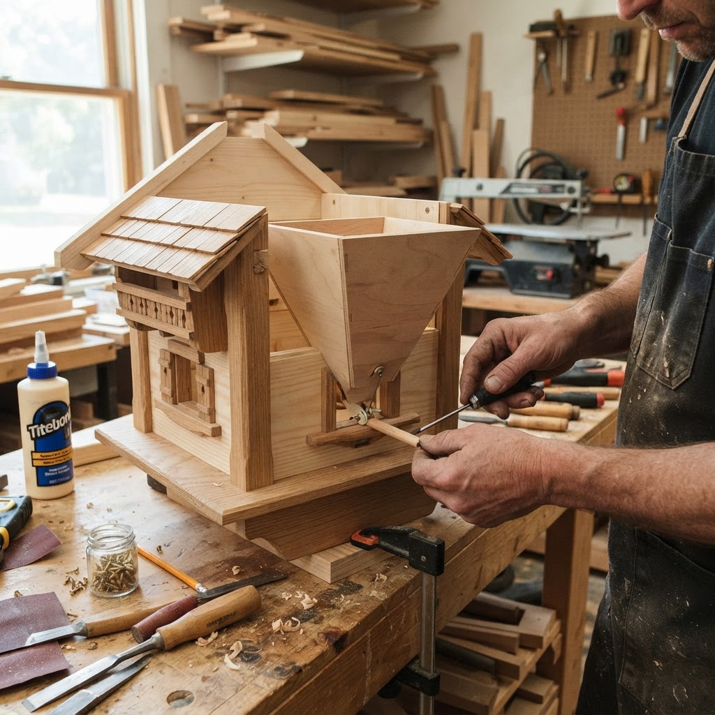 Cuckoo Clock Alpine Chalet Feeder — step 2