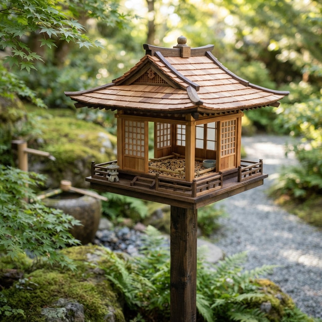 Floating Japanese Tea House Gazebo Feeder