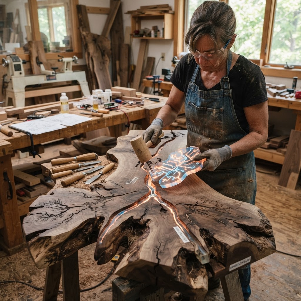 Bespoke Treetop Dendritic Mycelium-Infused Phyto-Kinetic Sap-Thermal Observatory Bench — step 4