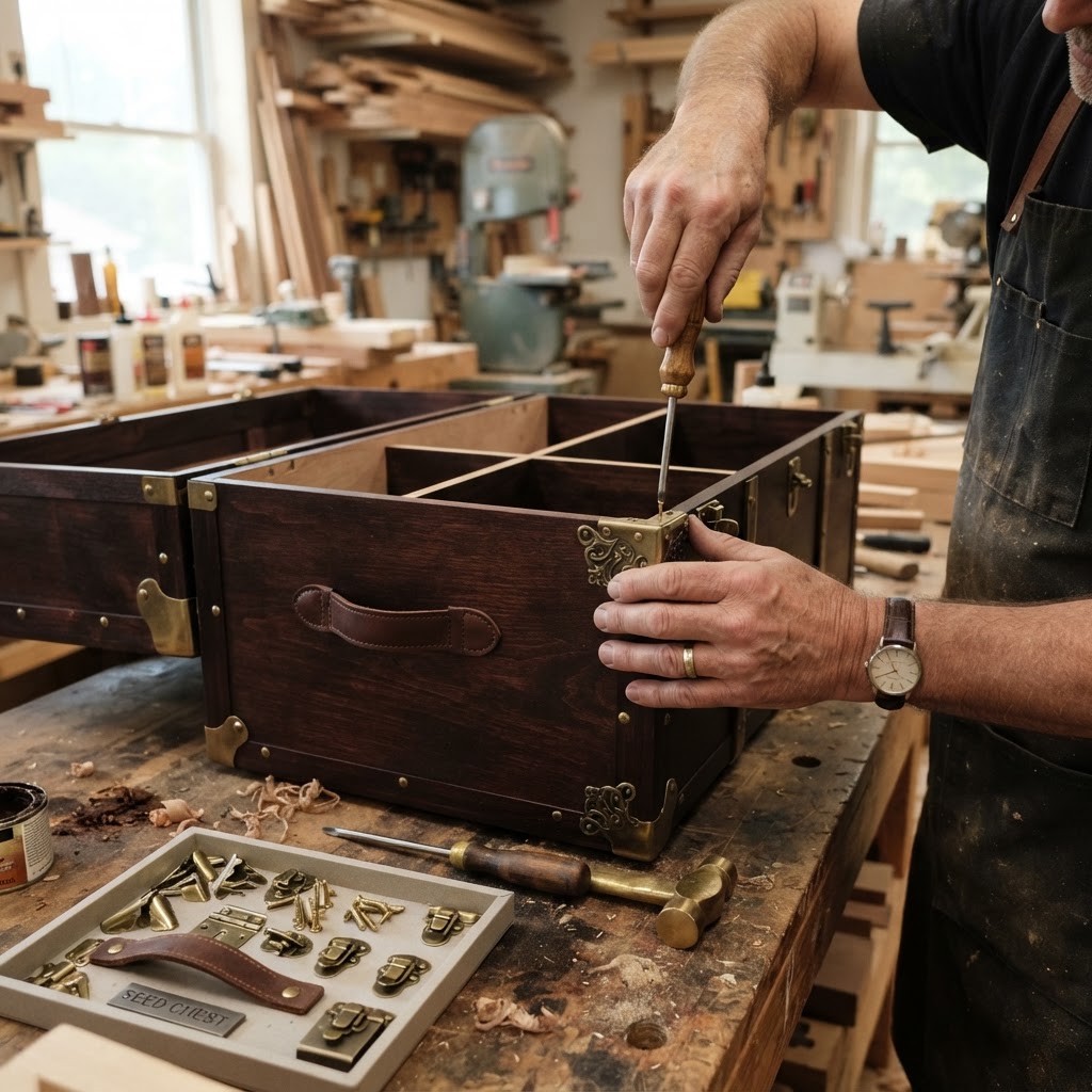 Vintage Transatlantic Steamer Trunk Seed Chest — step 2