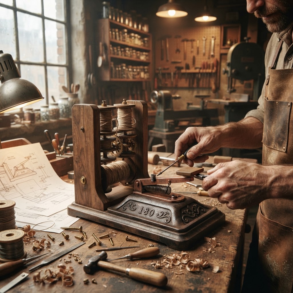 Vintage Patinated Copper Victorian Telegraphic Ticker-Tape Seed Spooler — step 2
