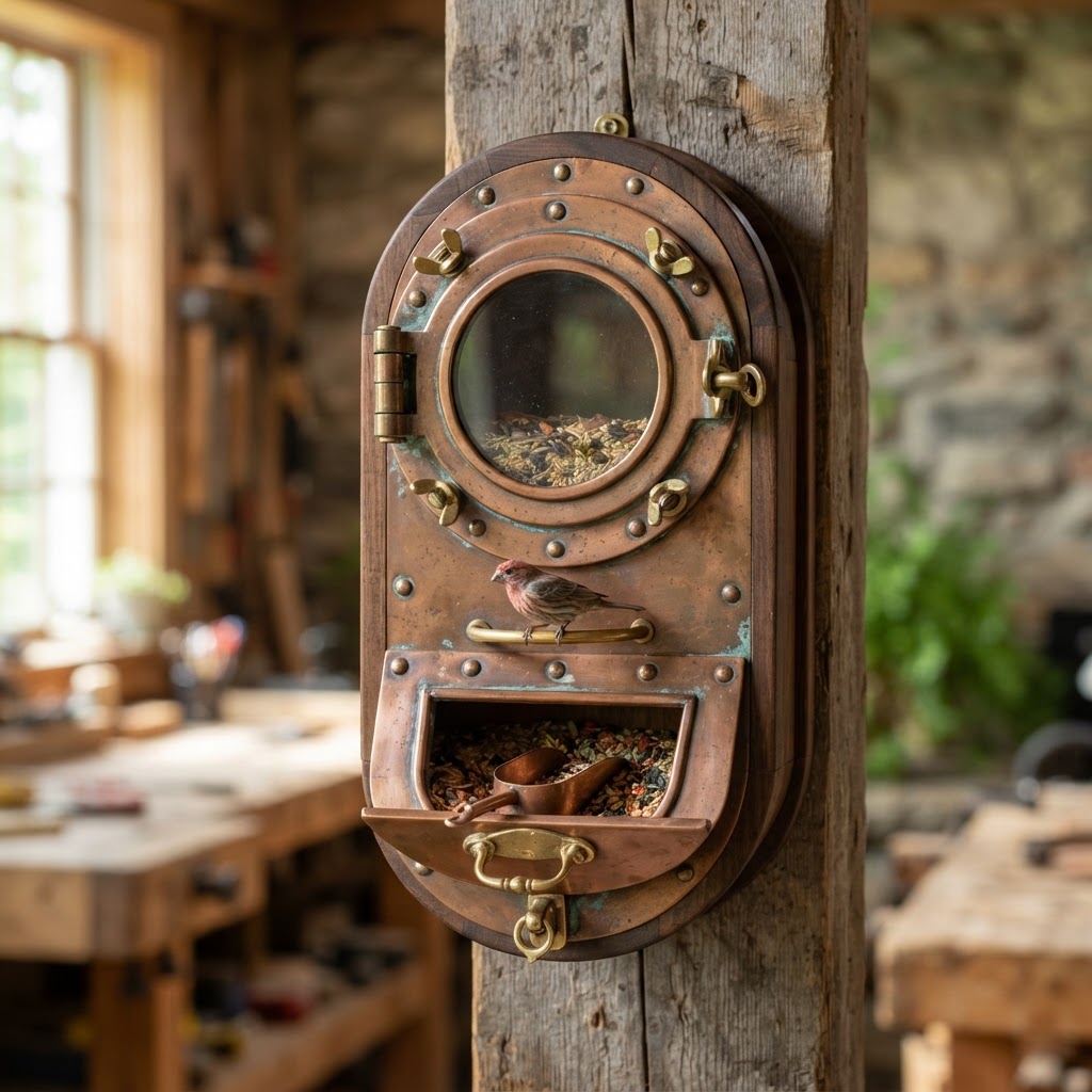 Vintage Patinated Copper Diving Suit Porthole Seed Hatch