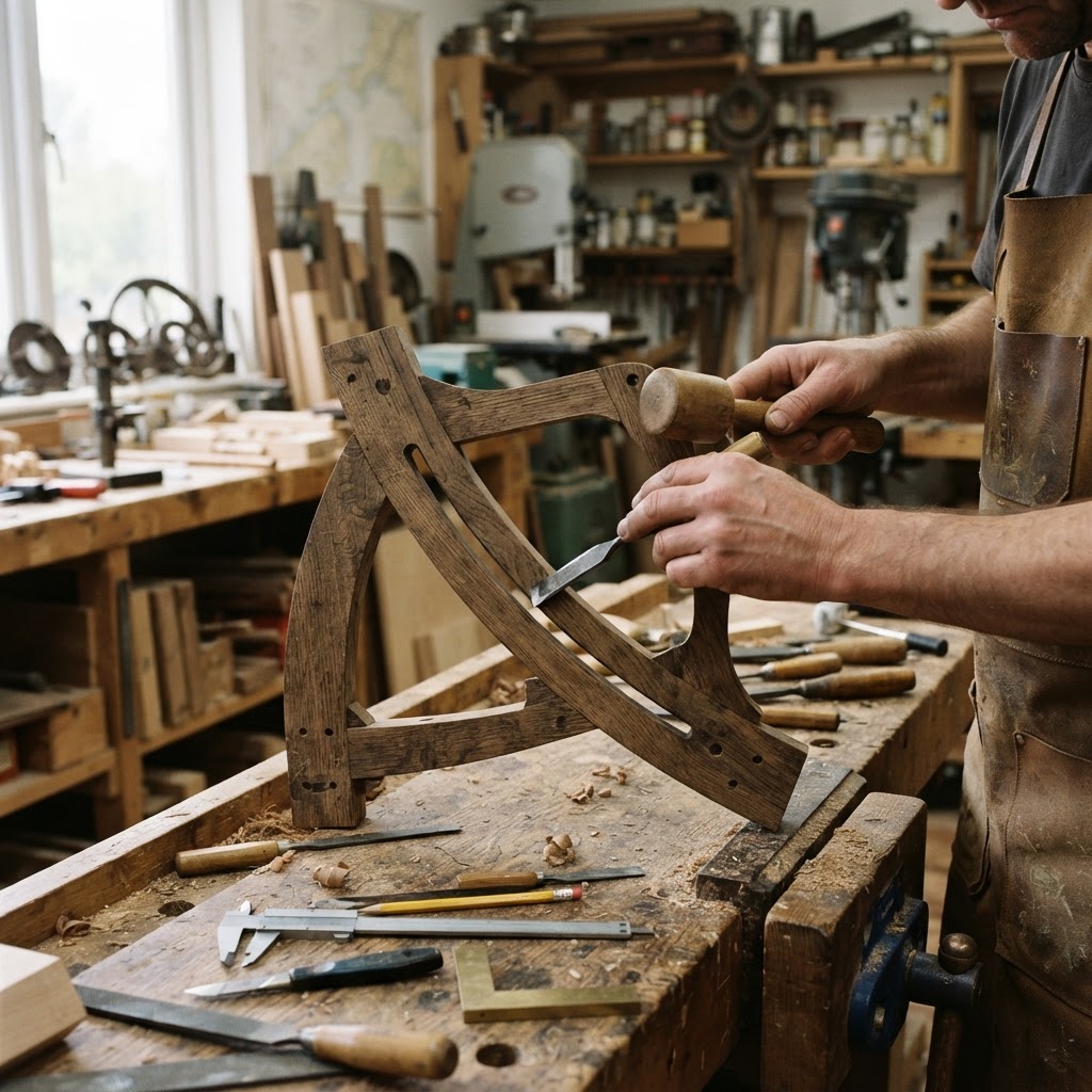 Vintage Patinated Copper Maritime Sextant Seed Navigator — step 1