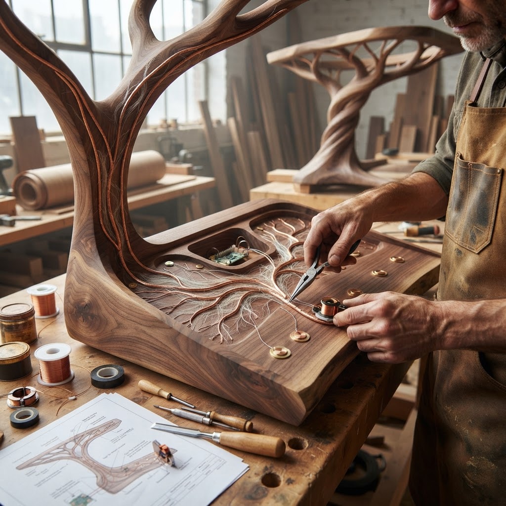 Bespoke Treetop Dendritic Mycelium-Infused Phyto-Pulsar Sap-Flow Canopy Aurora-Vane Writing Console — step 2