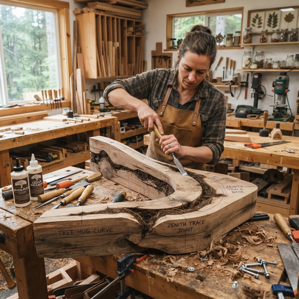 Bespoke Treetop Dendritic Mycelium-Infused Phyto-Ocular Sap-Flow Canopy Zenith-Tracing Writing Console — step 1