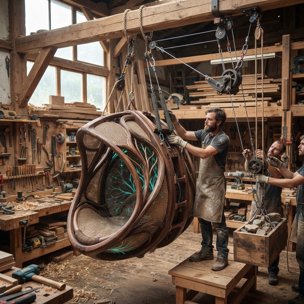 Bespoke Treetop Dendritic Mycelium-Infused Phyto-Baric Sap-Flow Canopy Bioluminescent Reading Nook — step 4