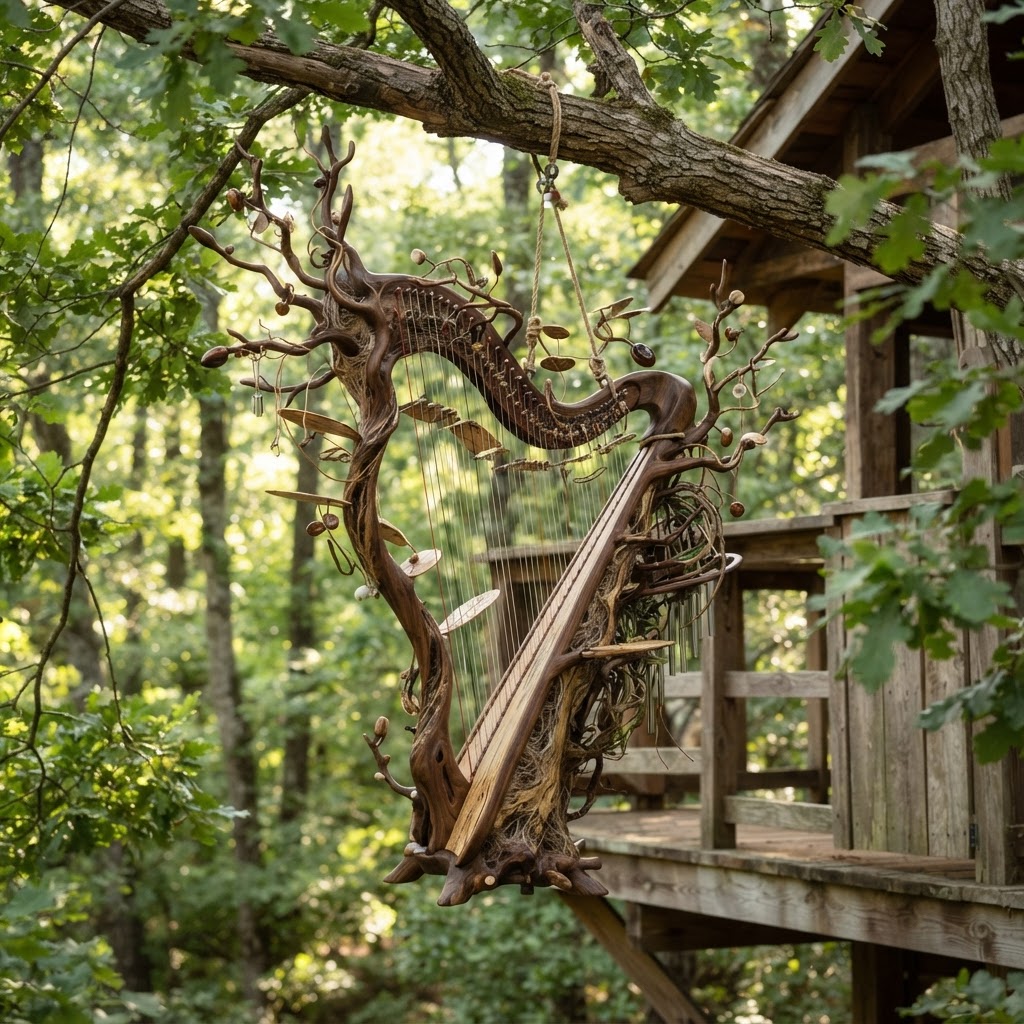 Bespoke Treetop Dendritic Mycelium-Infused Phyto-Reflexive Sap-Flow Canopy Resonance-Harp