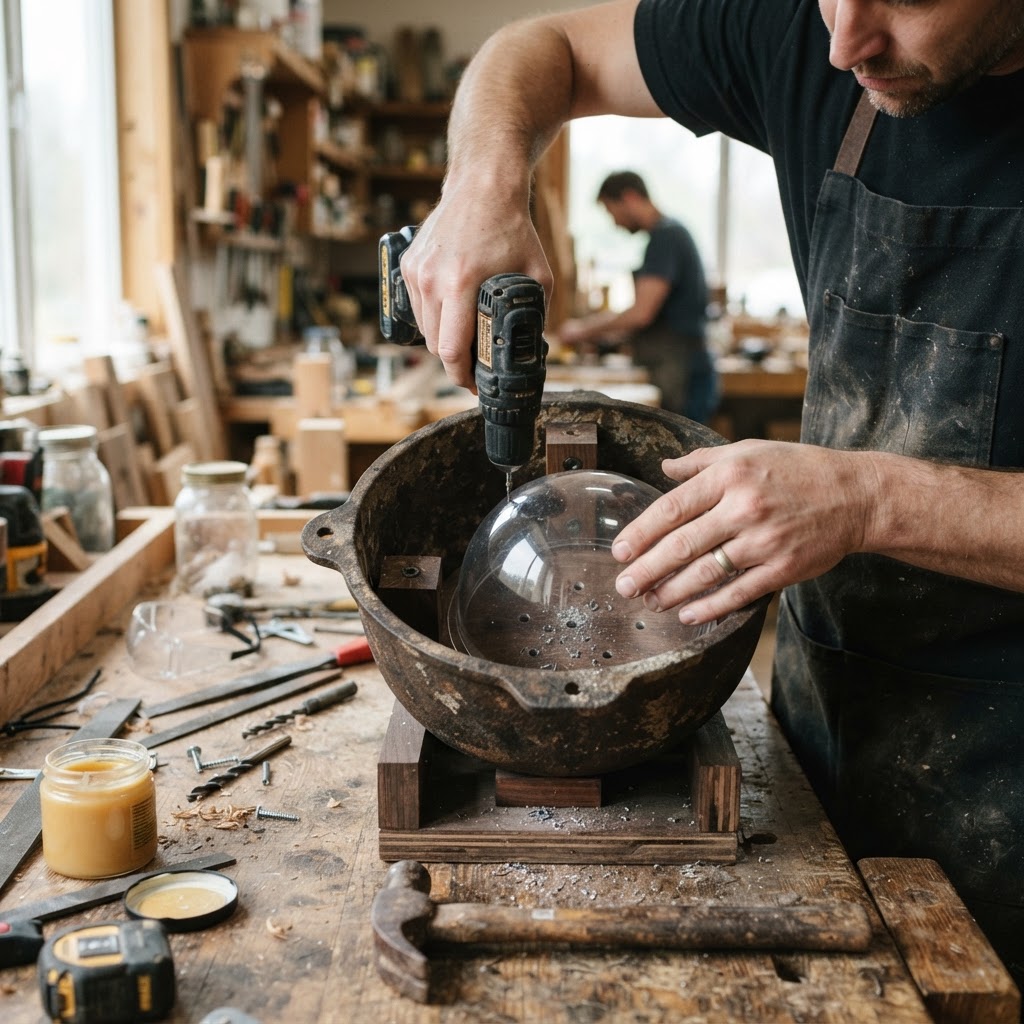 Vintage Alchemy Alchemist Crucible Seed Cauldron — step 4