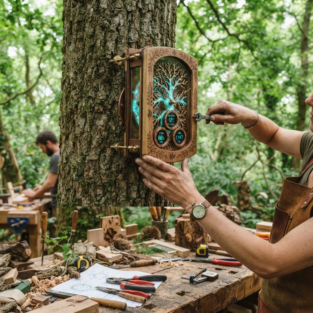 Bespoke Treetop Dendritic Mycelium-Infused Phyto-Luminescent Dew-Point Clock — step 4