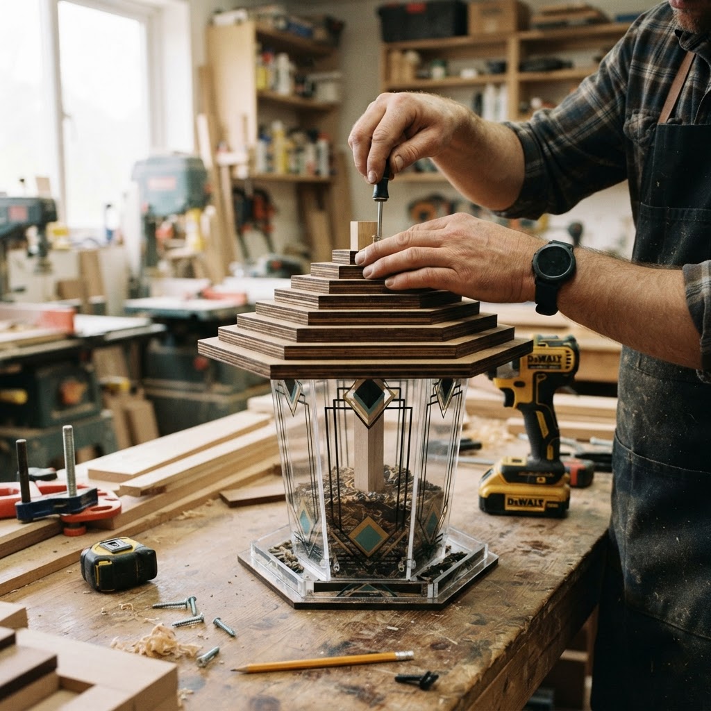 Art Deco Neon-Style Acrylic Bird Feeder — step 3