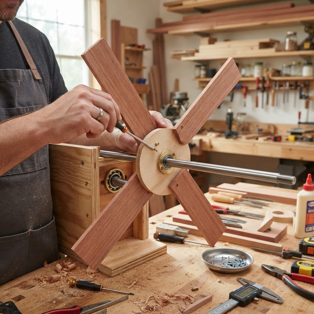 Kinetic Wind-Turbine Grain Mill Feeder — step 2