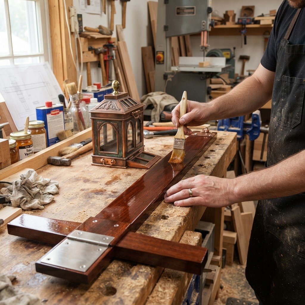 Vintage Patinated Copper Victorian Drafting T-Square Seed Reservoir — step 4
