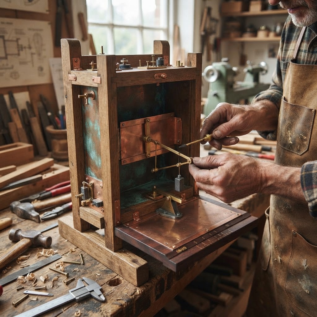 Vintage Patinated Copper Victorian Telegraphic Sphygmograph Seed Pulse-Recorder — step 3