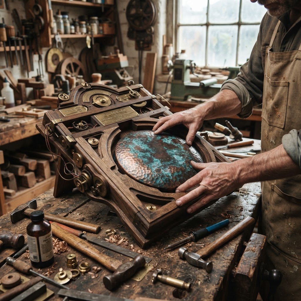 Vintage Patinated Copper Victorian Telegraphic Astrolabe Seed Navigator — step 3
