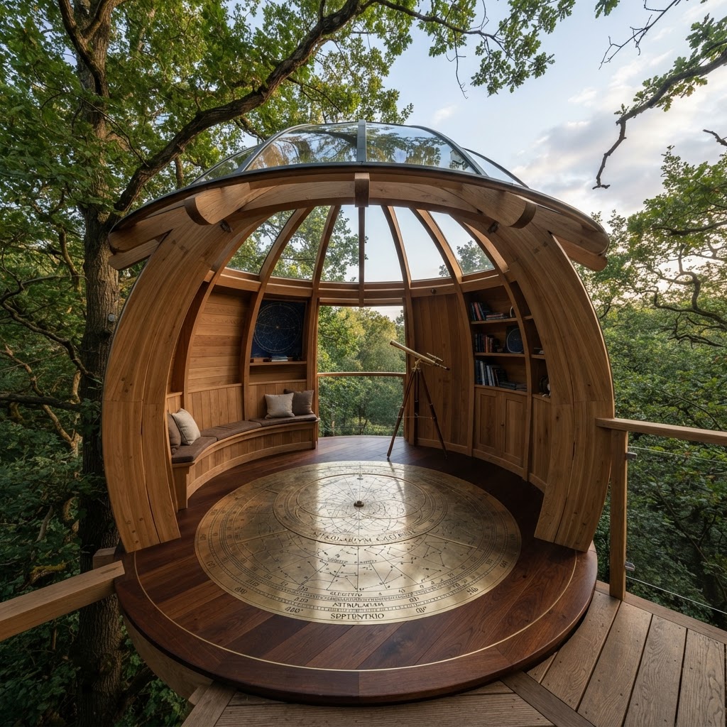 Bespoke Treetop Celestial Astrolabe Viewing Alcove