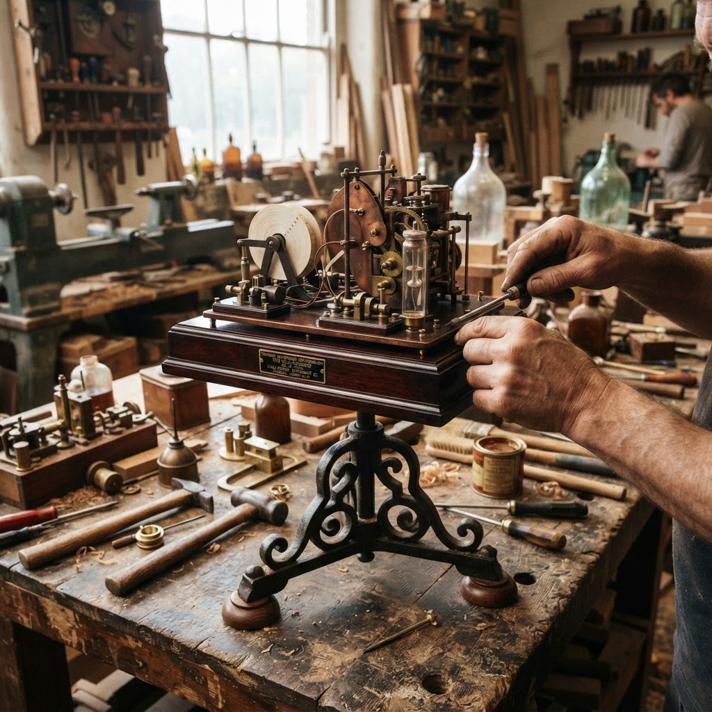 Vintage Patinated Copper Victorian Telegraphic Sphygmograph Seed Pulse-Recorder — step 4