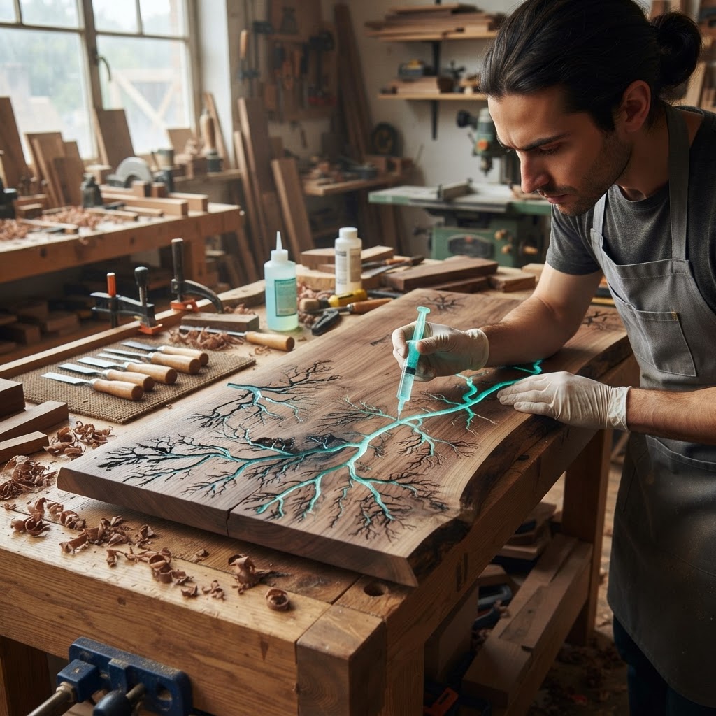 Bespoke Treetop Dendritic Mycelium-Infused Phyto-Luminous Sap-Flow Canopy Aurora-Vane Writing Bureau — step 2
