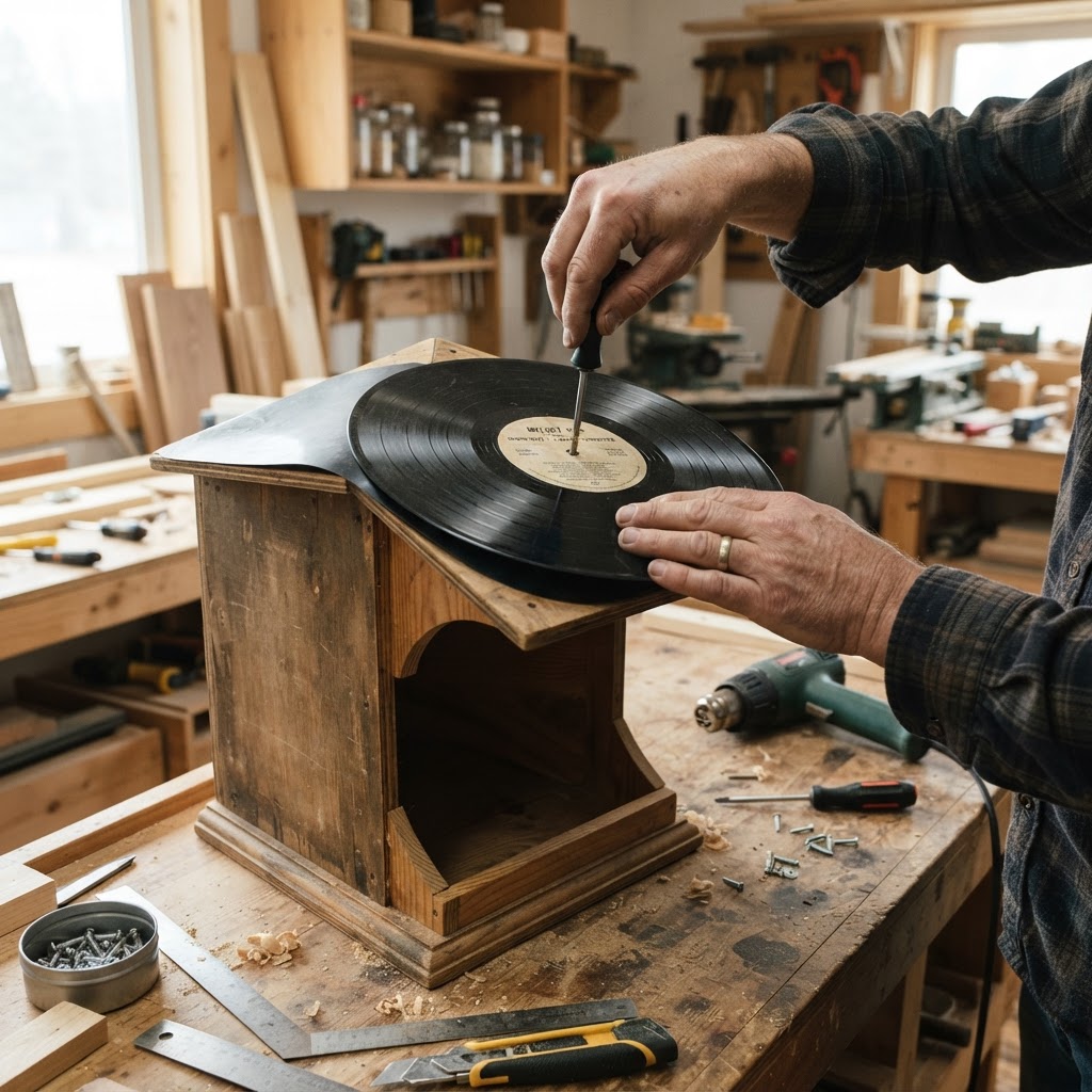 Retro Vinyl Record Phonograph Seed Horn — step 3