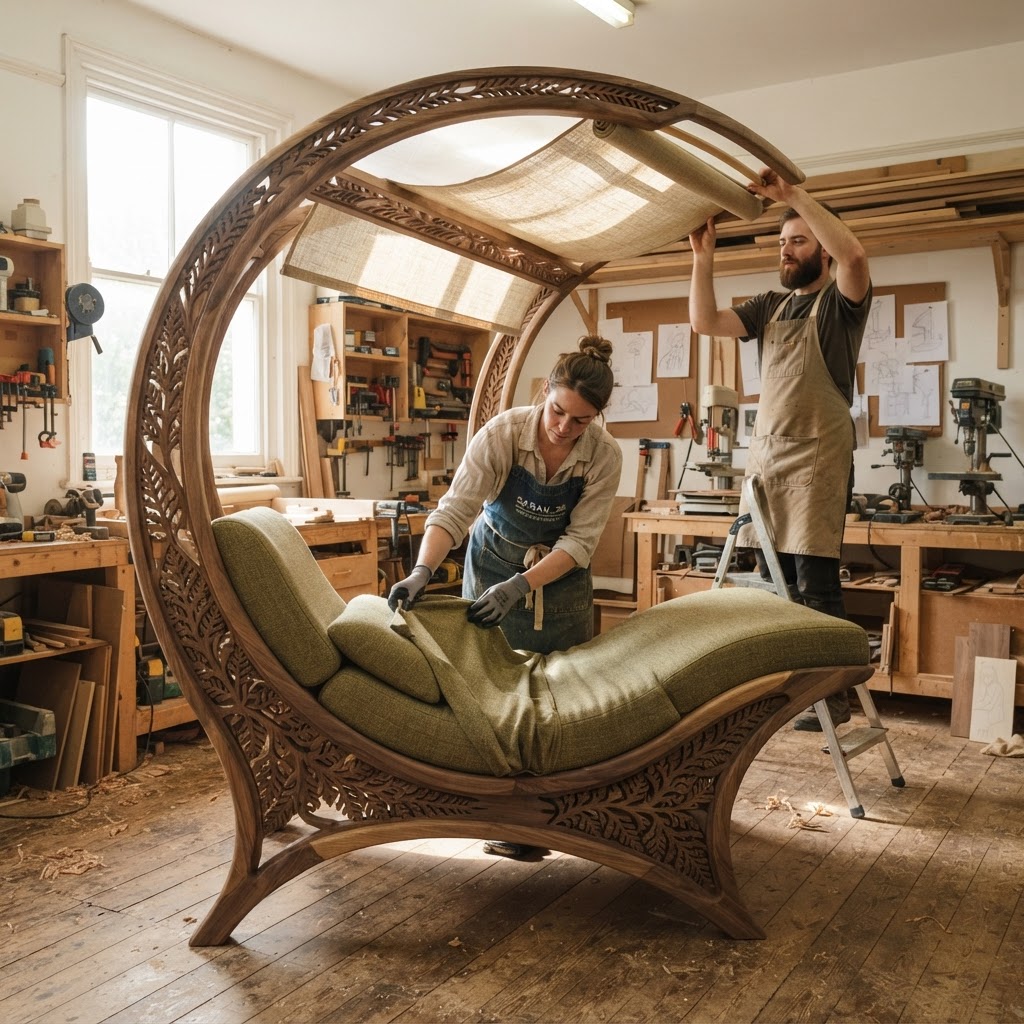 Verdant Fractal Fern Canopy Daybed — step 4