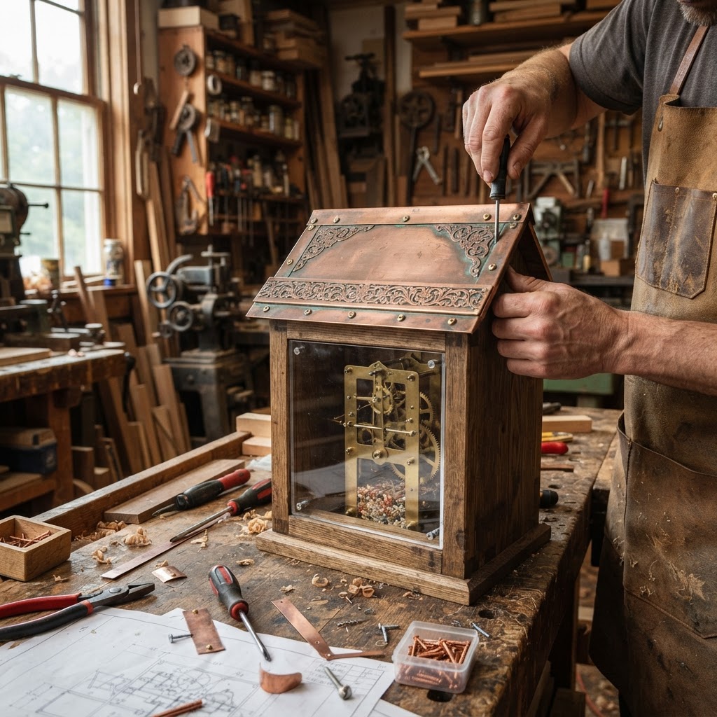 Vintage Patinated Copper Victorian Clockwork Escapement Seed Regulator — step 4