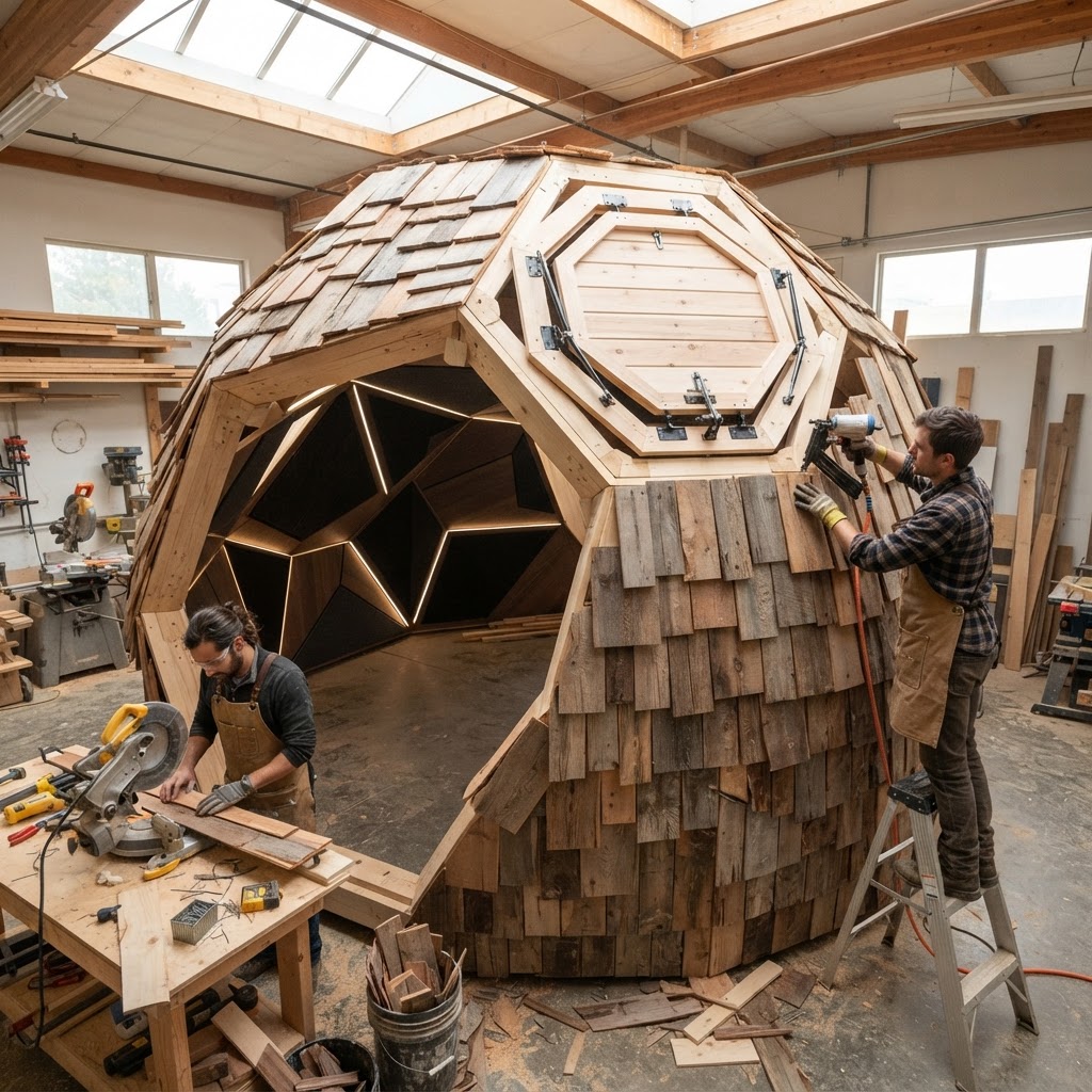 Geometric Polyhedron Canopy Kaleidoscope Shelter — step 4