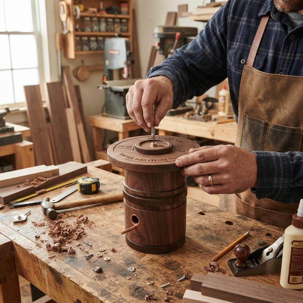 Vintage Camera Lens Bird Feeder — step 3