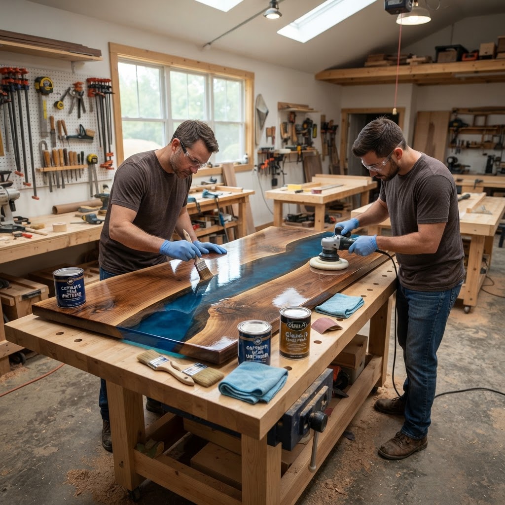 Crystalline Resin-River Treetop Breakfast Nook — step 4