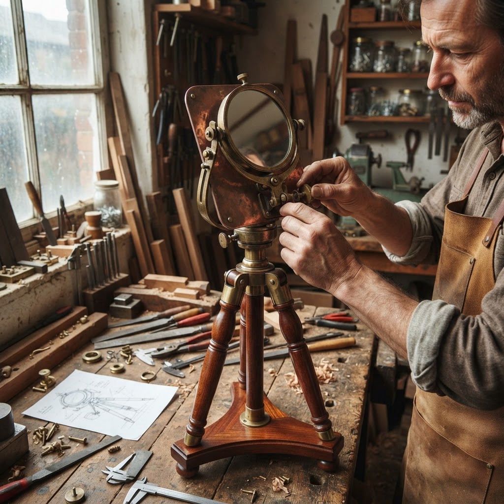 Vintage Patinated Copper Victorian Telegraphic Heliograph Seed Signaler — step 2