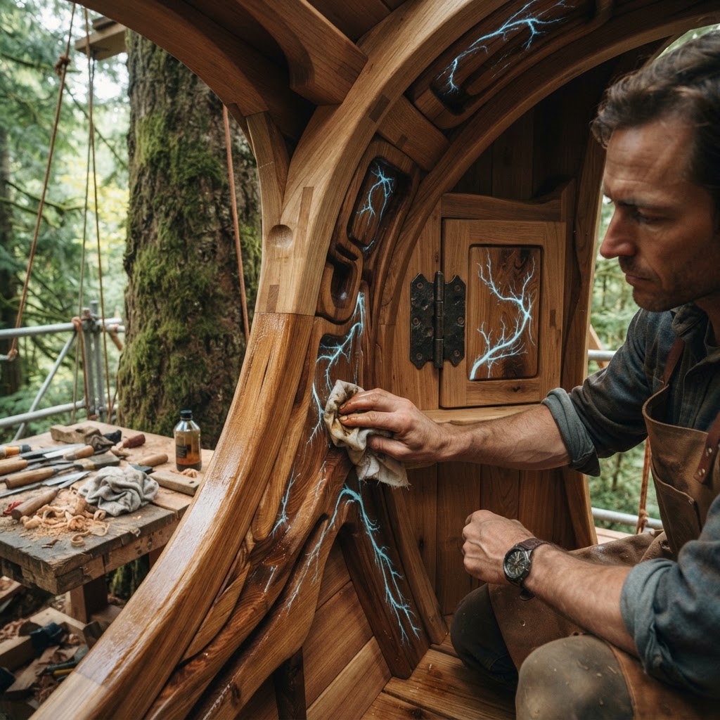 Bio-Luminescent Mycelium-Inlaid Treetop Tea-Alcove — step 4