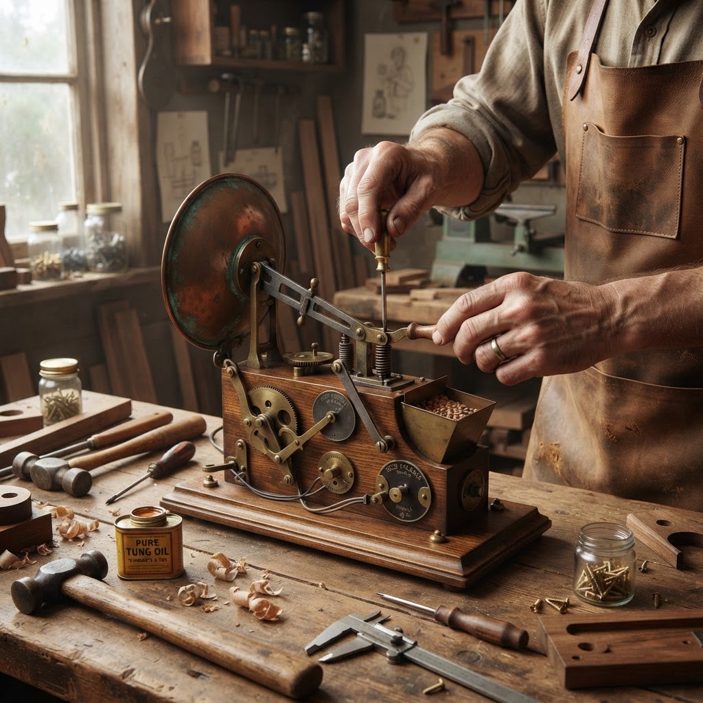 Vintage Patinated Copper Victorian Telegraphic Heliograph Seed Signaler — step 4