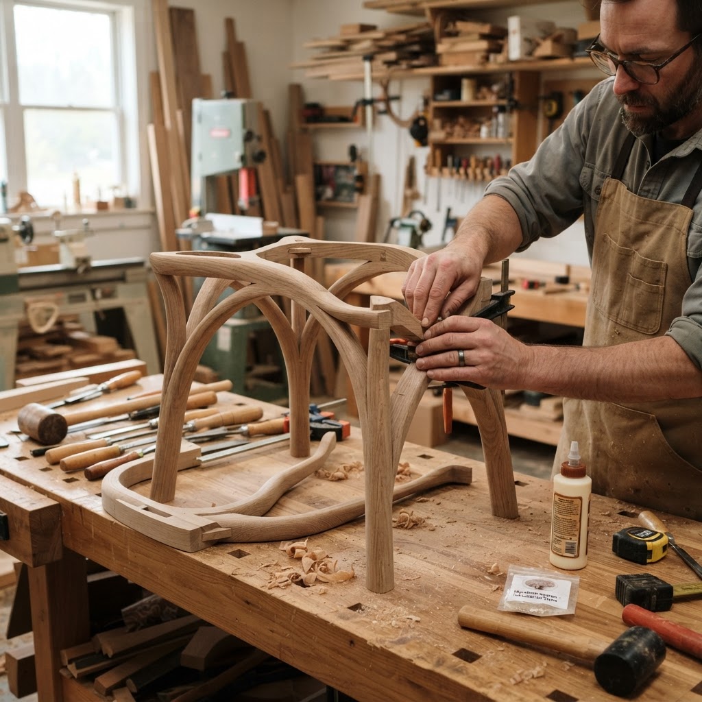 Bespoke Treetop Dendritic Mycelium-Infused Phyto-Sonic Canopy Echo-Chamber Meditation Stool — step 1