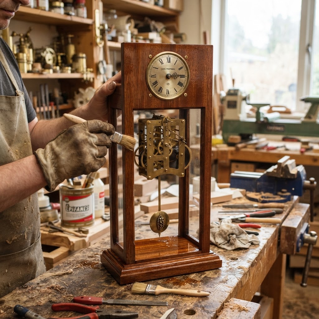 Vintage Brass Clockwork Pendulum Seed Timepiece — step 4