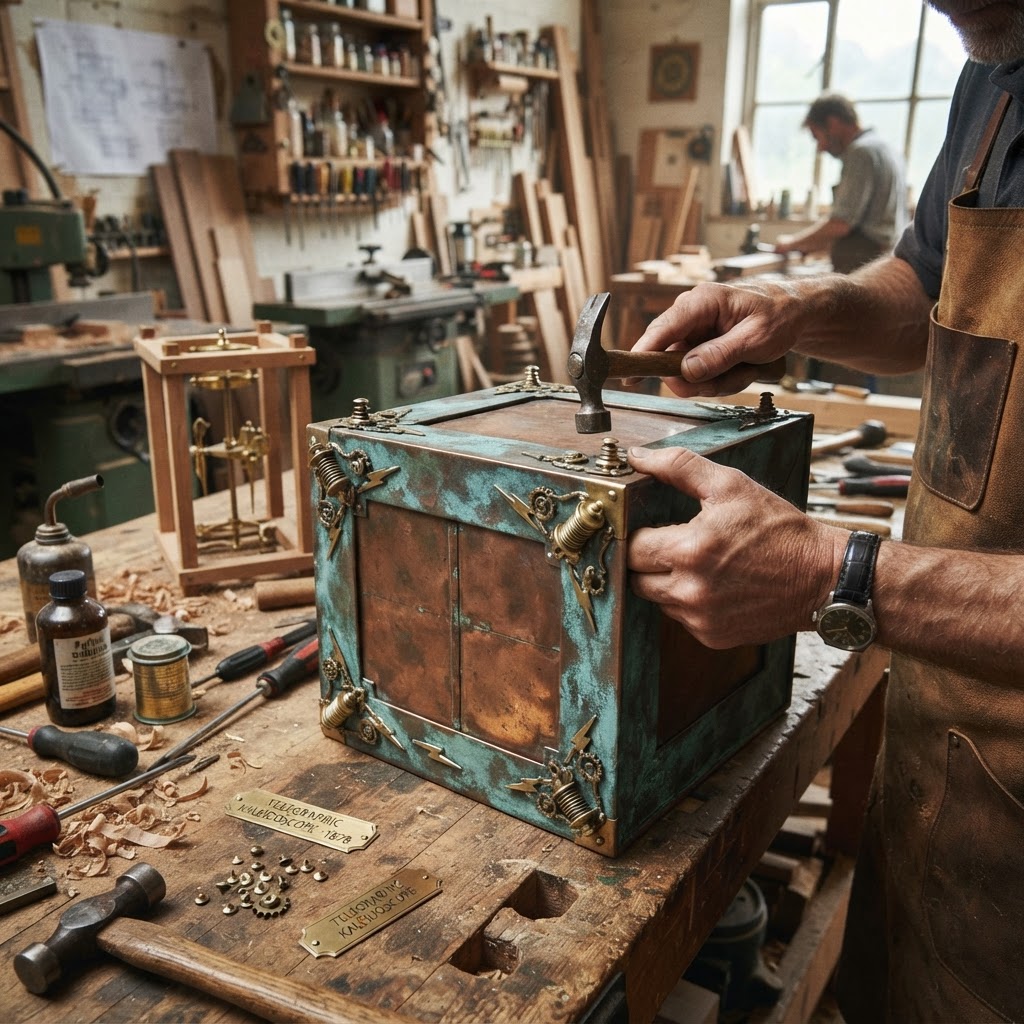 Vintage Patinated Copper Victorian Telegraphic Kaleidoscope Seed Pattern-Generator — step 3