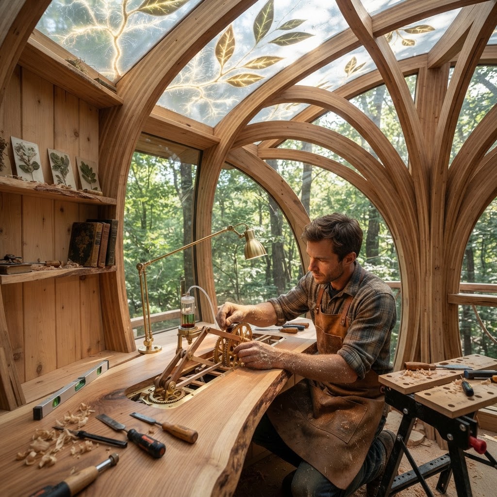 Bespoke Treetop Dendritic Mycelium-Infused Phyto-Refractive Sap-Flow Canopy Zenith-Tracking Reading Alcove — step 4