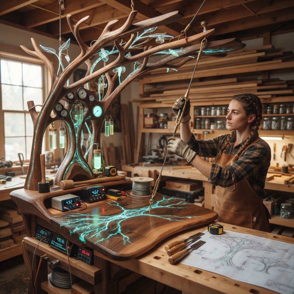 Bespoke Treetop Dendritic Mycelium-Infused Phyto-Luminous Sap-Flow Canopy Aurora-Mapping Drafting Bureau — step 4