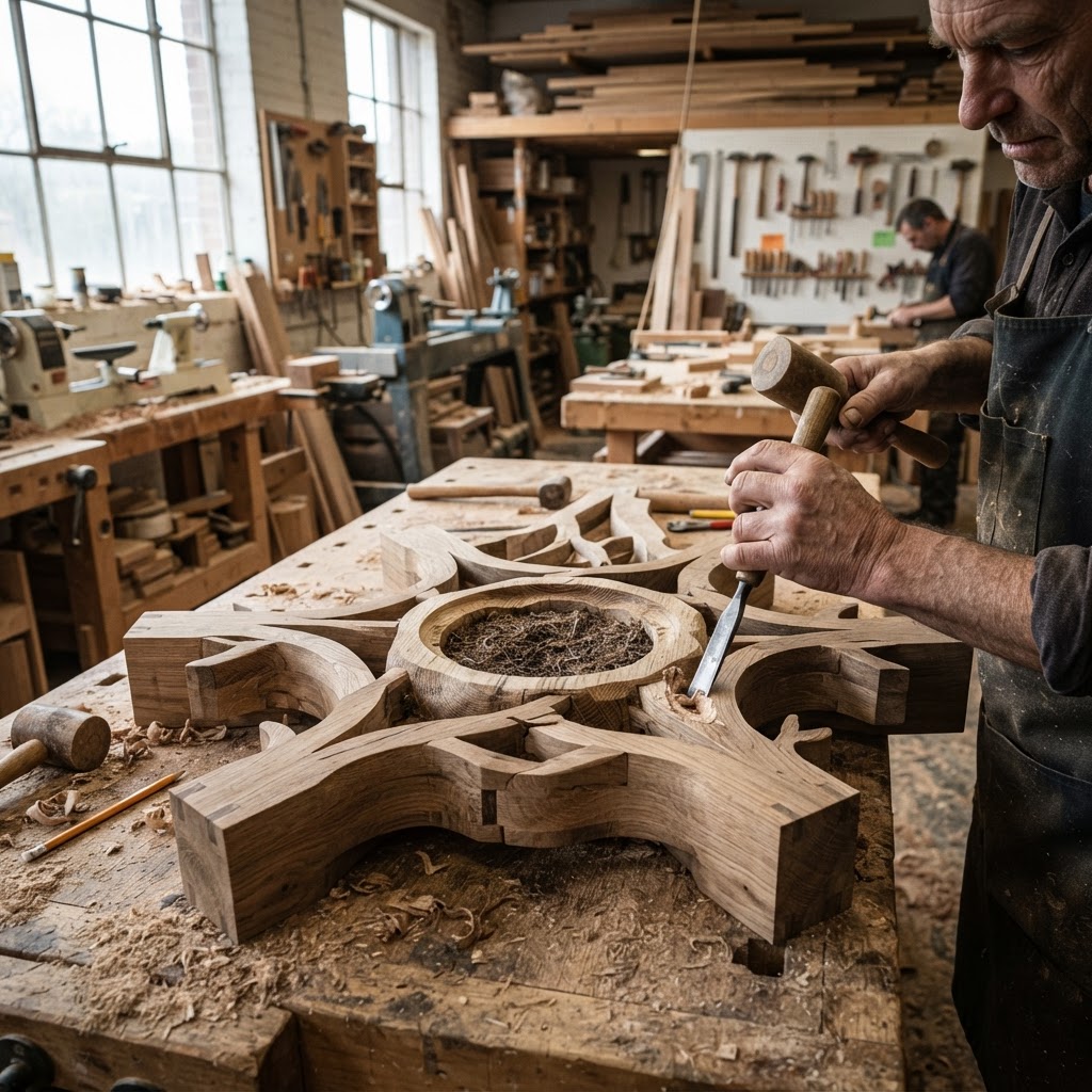Bespoke Treetop Dendritic Mycelium-Infused Phyto-Radiant Sap-Flow Canopy Zephyr-Chronometer Pedestal — step 1