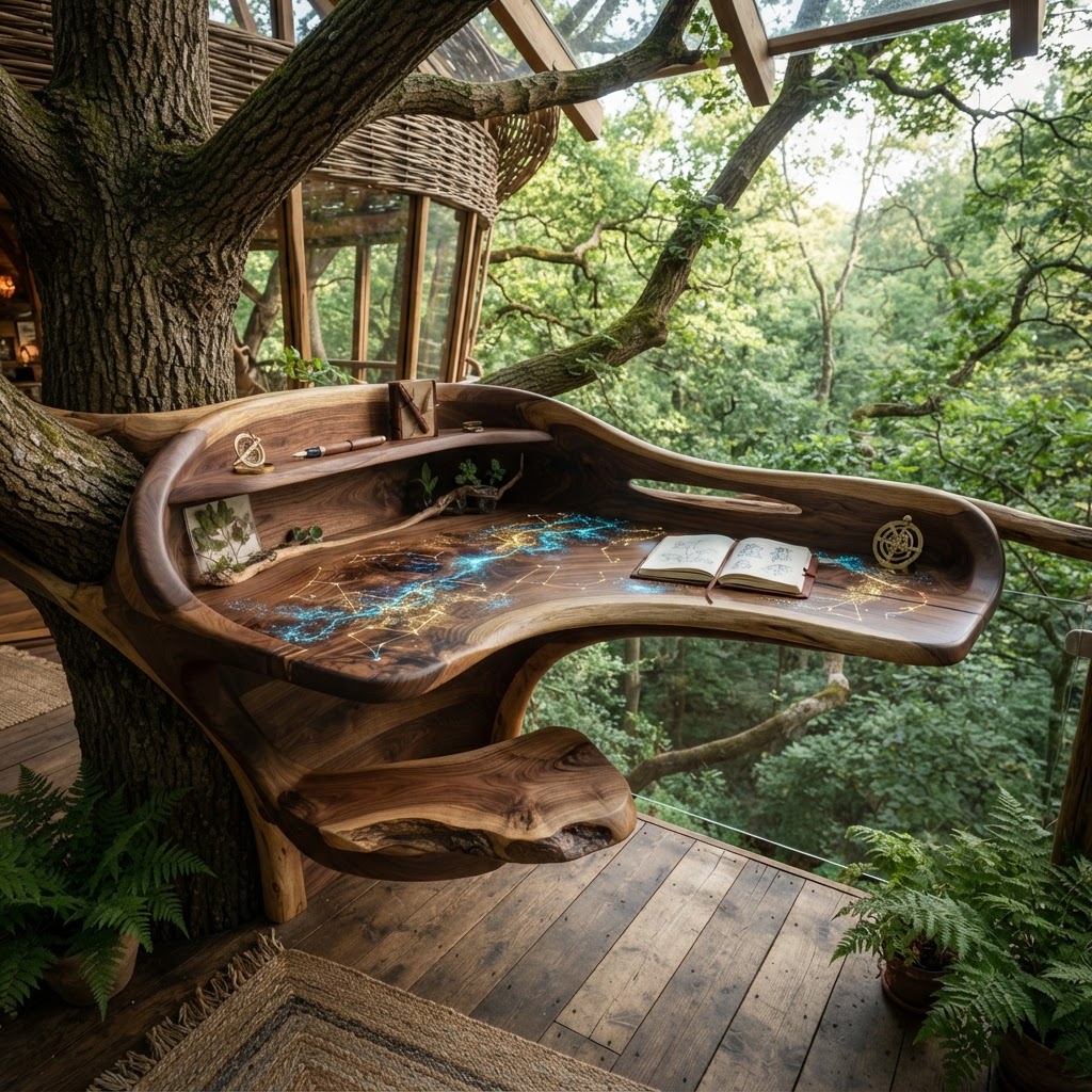 Bespoke Treetop Dendritic Mycelium-Infused Phyto-Refractive Sap-Flow Canopy Nebula-Tracing Writing Console