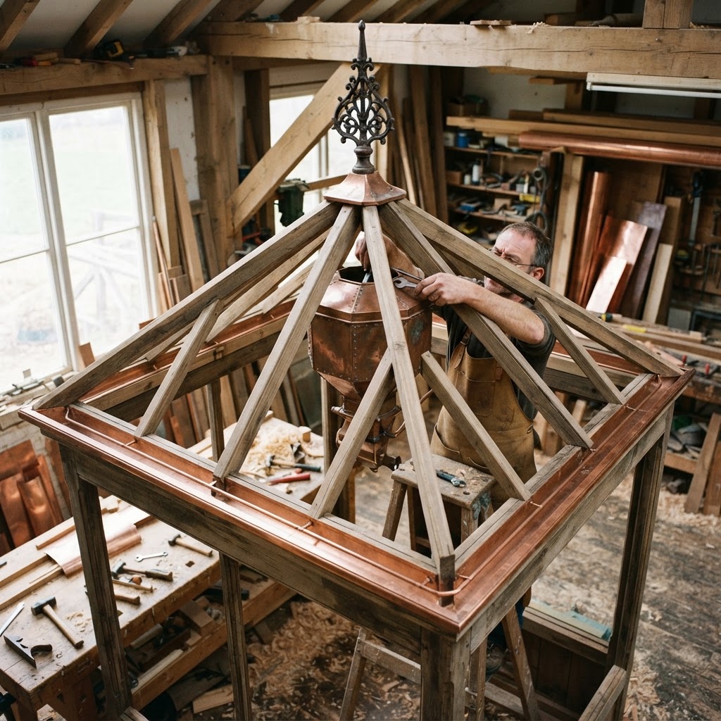 Vintage Patinated Copper Victorian Greenhouse Seed Solarium — step 4