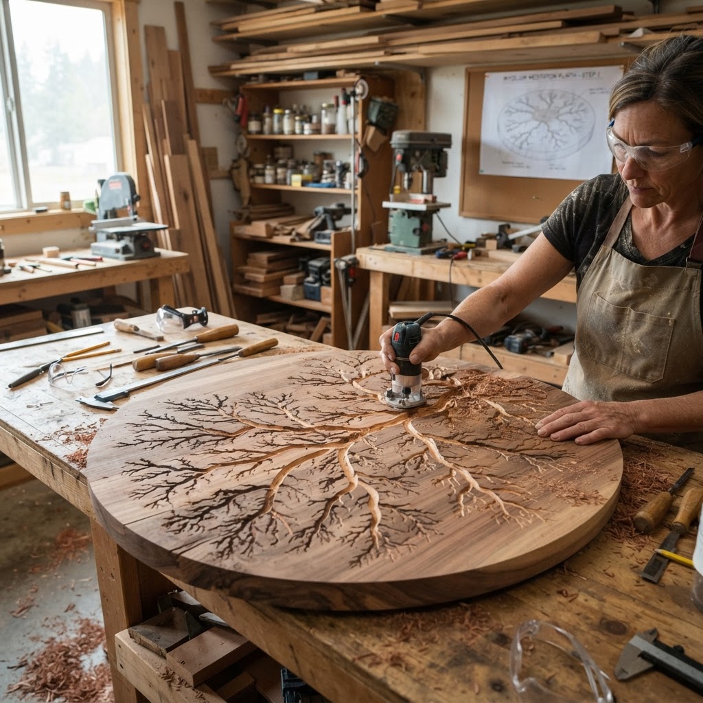 Bespoke Treetop Dendritic Mycelium-Infused Phyto-Galactic Sap-Flow Canopy Resonance-Mapping Meditation Plinth — step 1