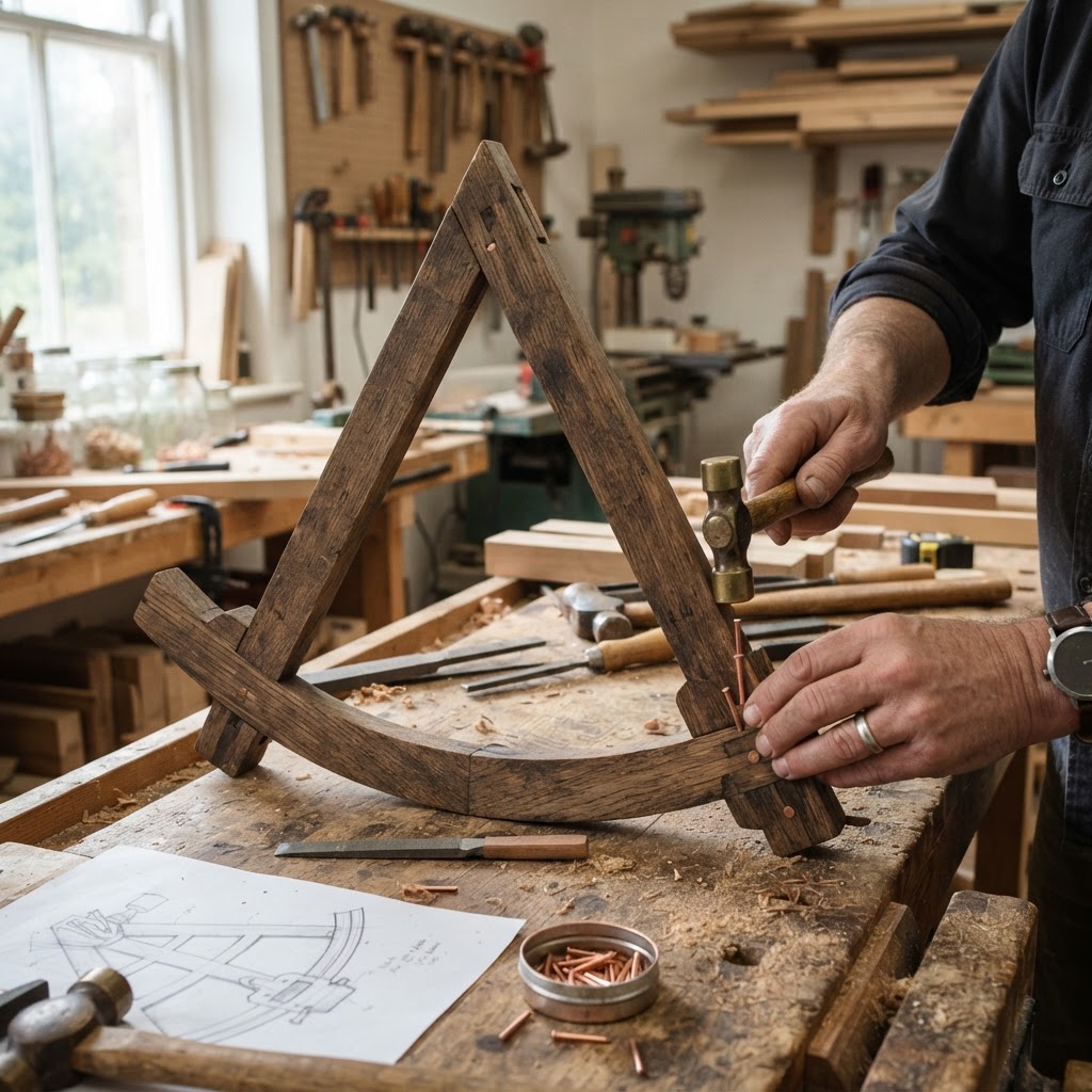Vintage Patinated Copper Victorian Marine Sextant Seed Station — step 1