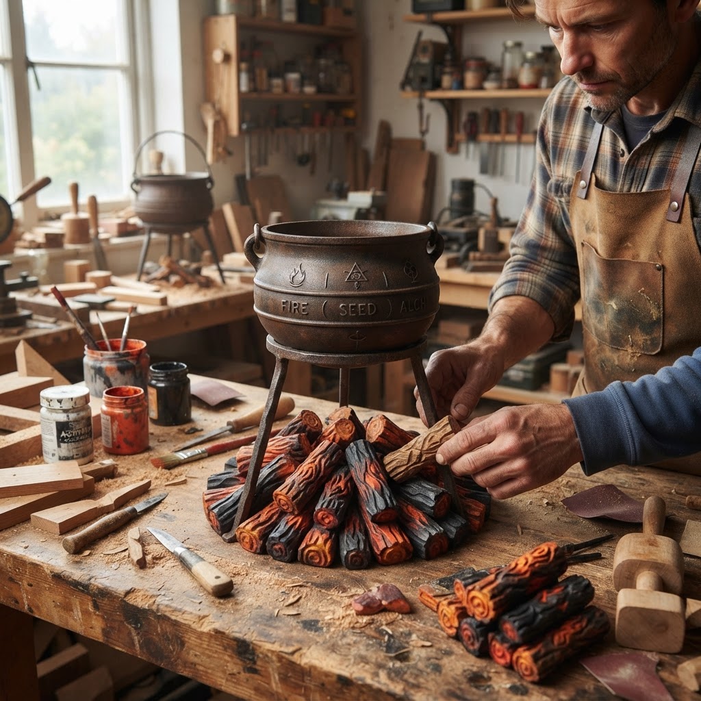 Vintage Alchemy Alchemist Crucible Seed Cauldron — step 3