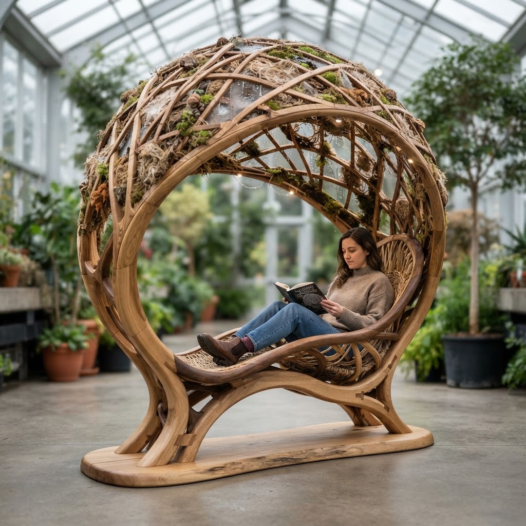 Bespoke Treetop Dendritic Mycelium-Infused Phyto-Thermal Sap-Flow Canopy Vapor-Condensation Reading Bench