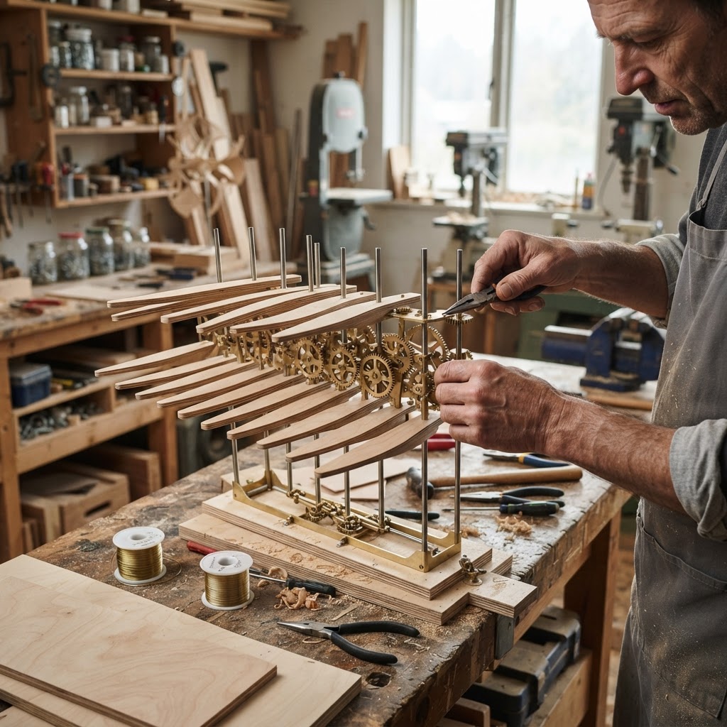 Anemometer-Driven Kinetic Wind-Sculpture Perch — step 2