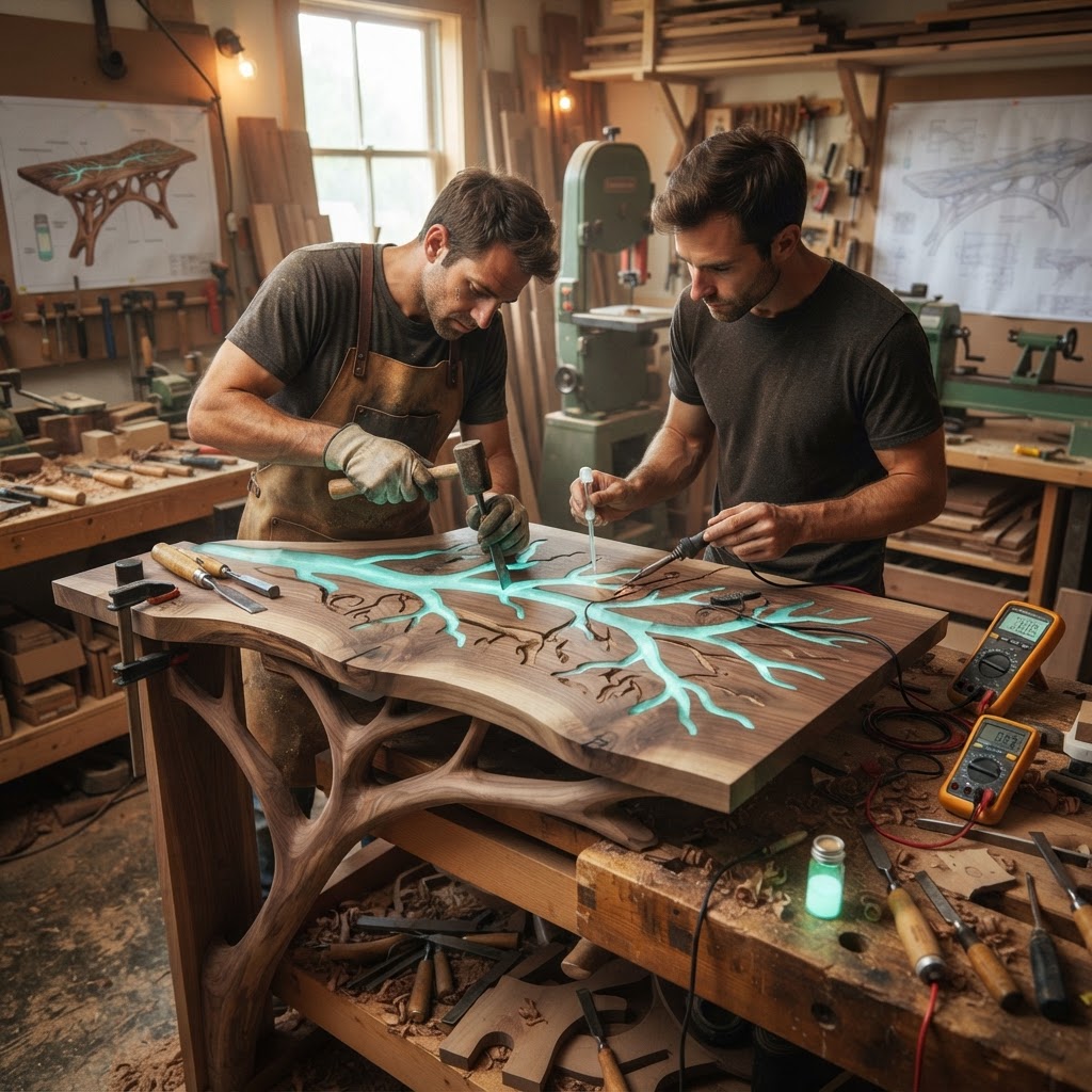 Bespoke Treetop Dendritic Mycelium-Infused Phyto-Luminous Sap-Flow Canopy Aurora-Vane Console — step 3