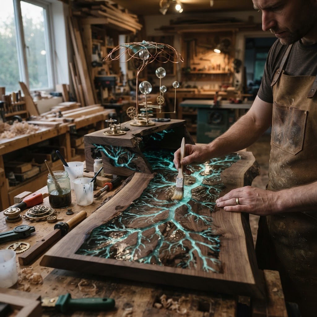 Bespoke Treetop Dendritic Mycelium-Infused Phyto-Spectral Sap-Flow Canopy Zephyr-Orrery Writing Bureau — step 3