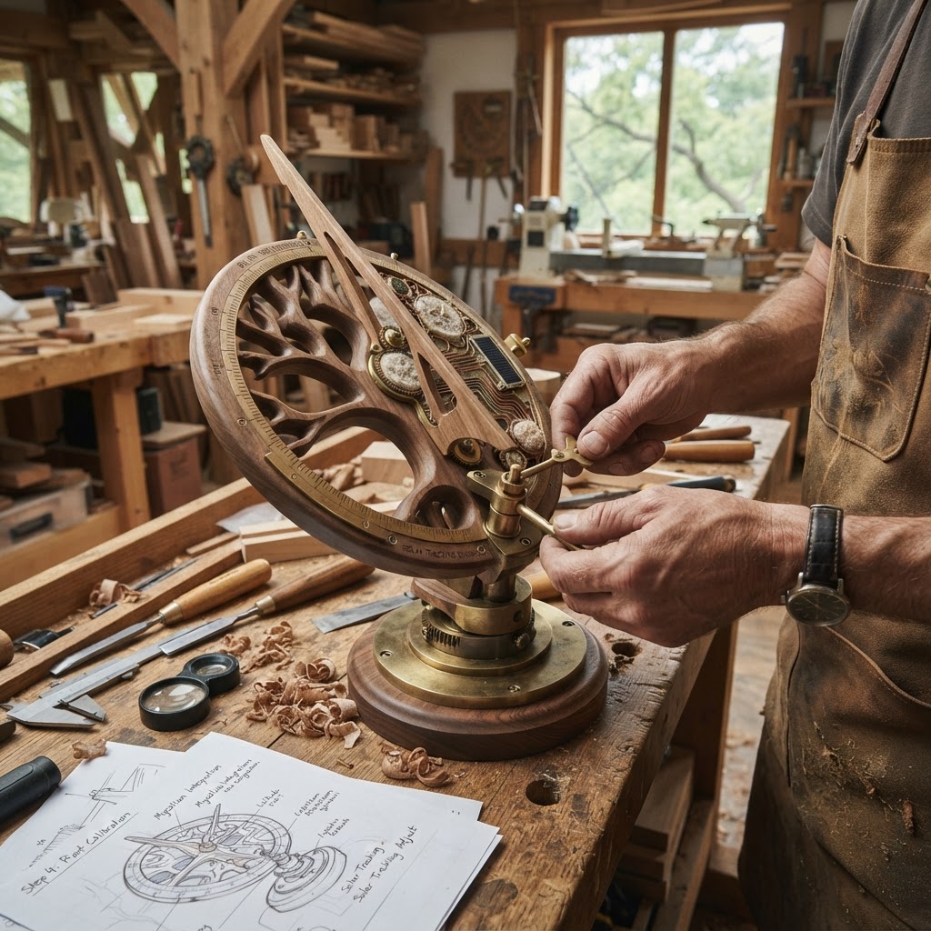 Bespoke Treetop Dendritic Mycelium-Infused Phyto-Kinetic Solar-Tracking Sundial — step 4