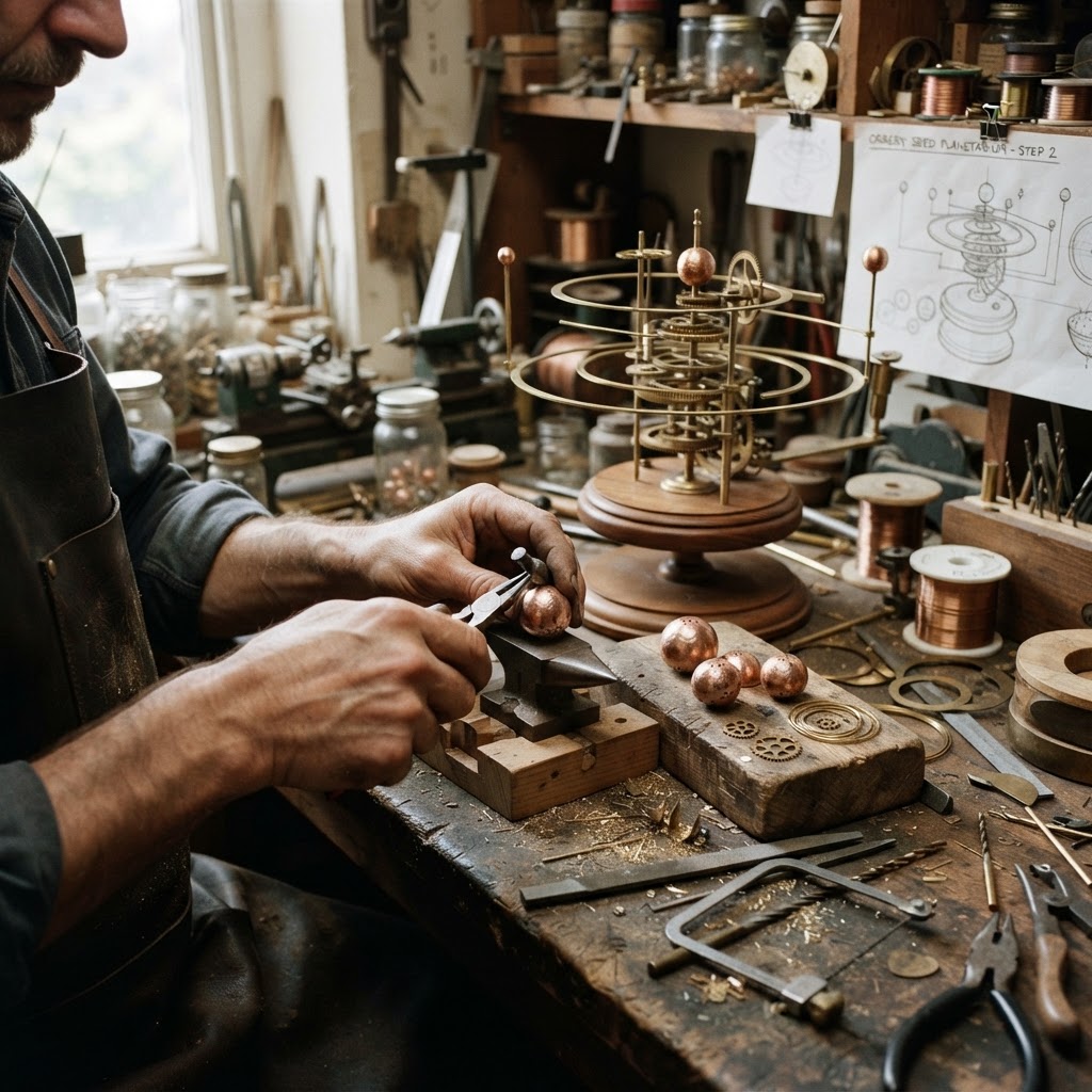 Steampunk Victorian Brass Orrery Seed Planetarium — step 2